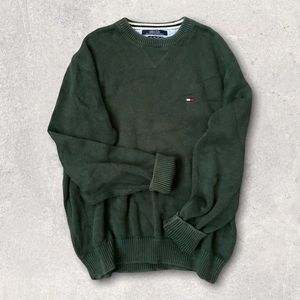 Forest Green Tommy Hilfiger Knit Crewneck Sweater